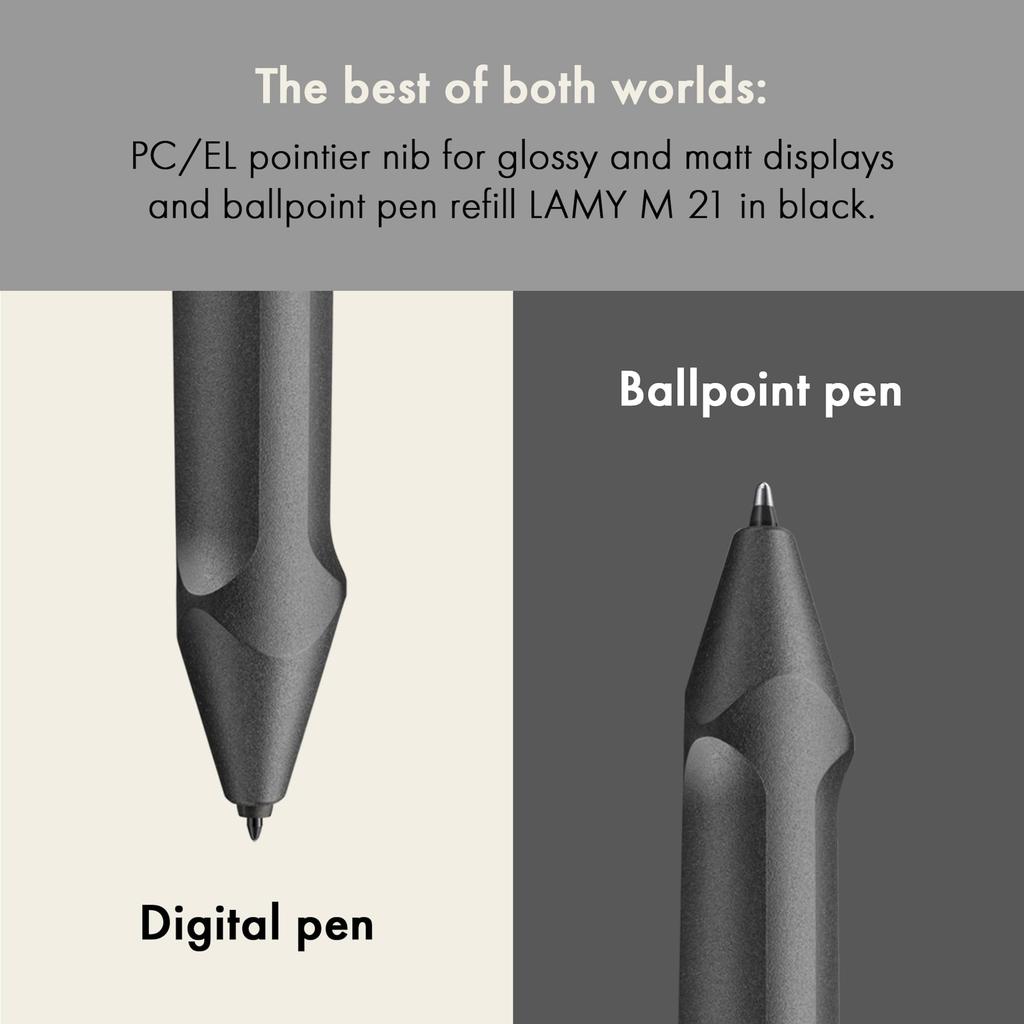 Lamy Safari Twin Pen EMR All Black Stylus and Ballpoint Pen for Many Android Devices Ergonomic Grip Write and Draw On Digital Media and (POM Tip) -