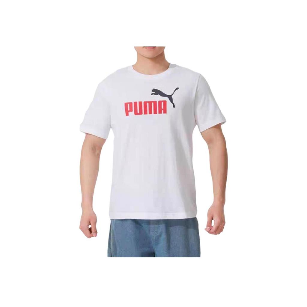 Puma Logo Sports Casual Comfortable Breathable Short Sleeve T-Shirt Men Tops White 688948-02