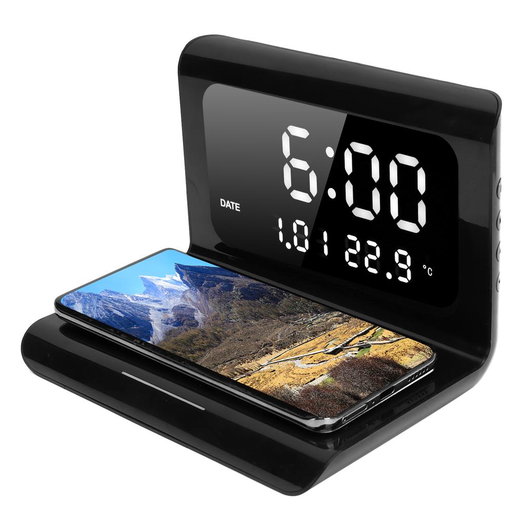 MultiFunctional Clock Electronic Calendar Phone Wireless Automatic Matching Charger