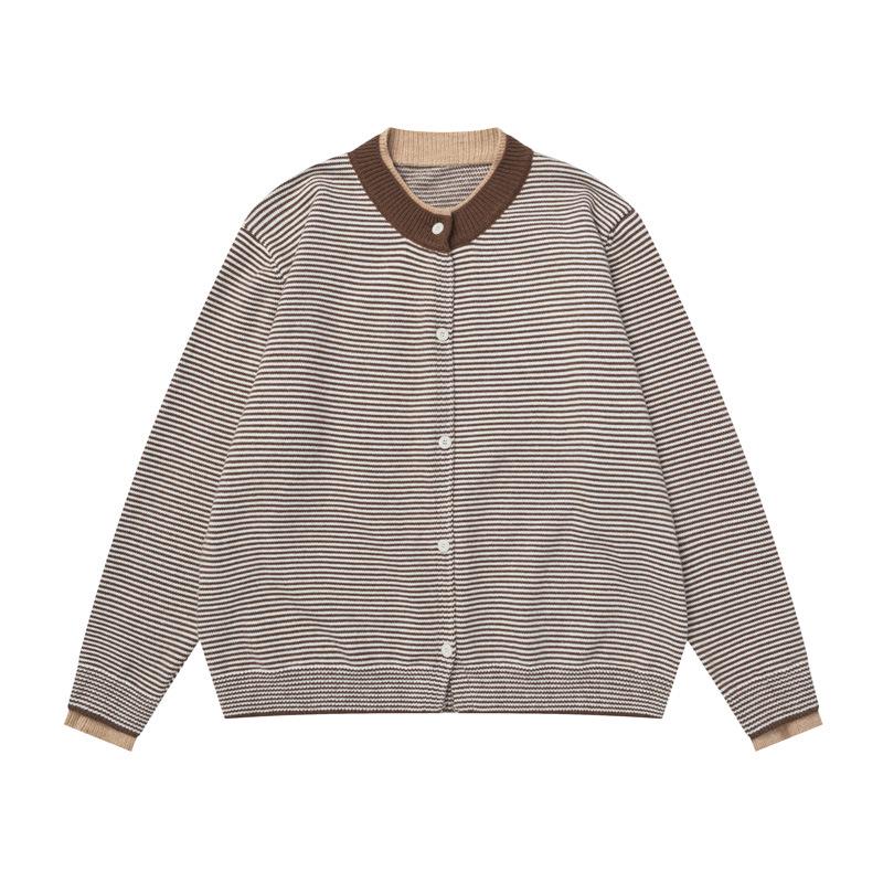 Unisex Japanese Retro Striped Knitwear - Casual Urban Lazy Style Sweater