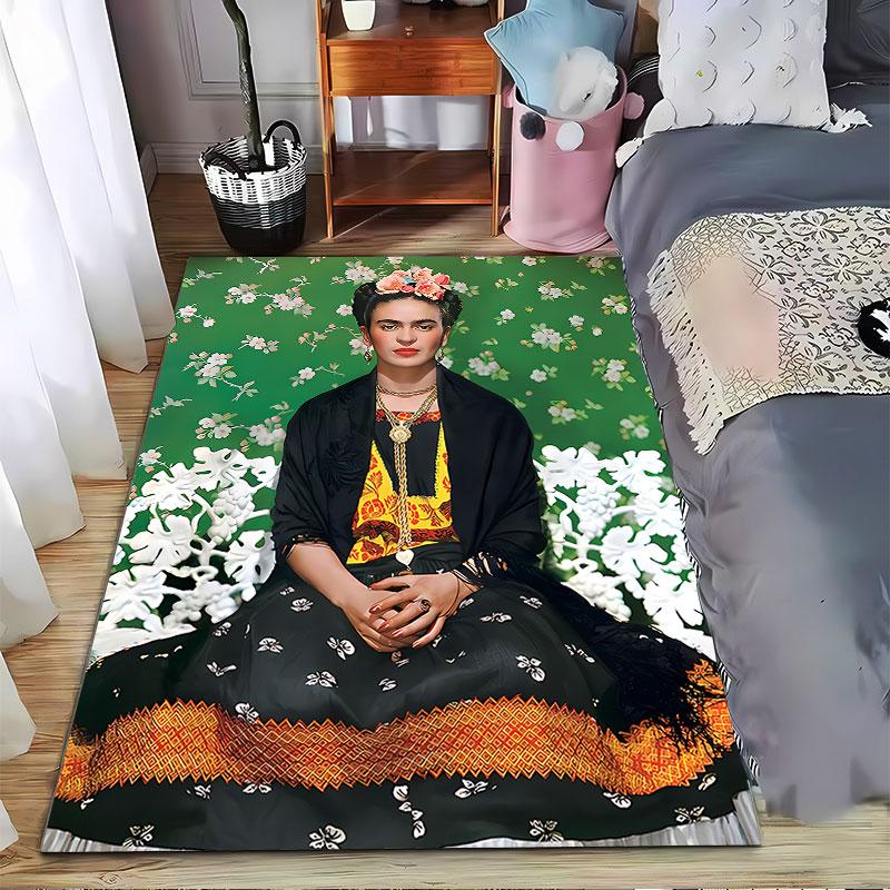 Vibrant Floral Portrait Carpet suitable as a non-slip mat for the living room or bedroom sofa