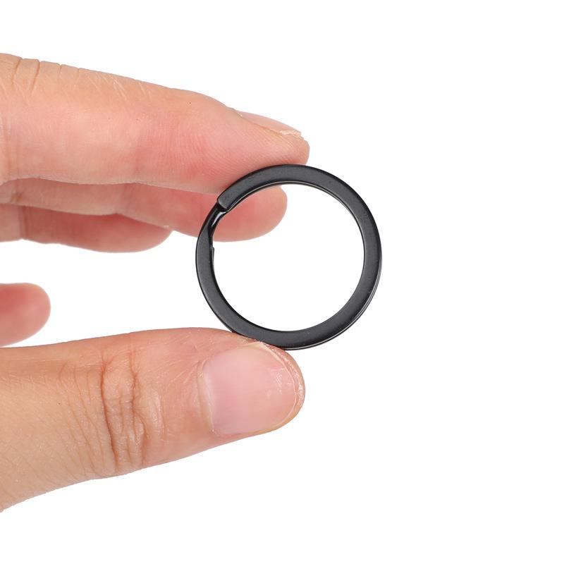 Czarny Płaski Pierścień do Breloków 30mm do Torebek, Butelek, Zabawek i Akcesoriów