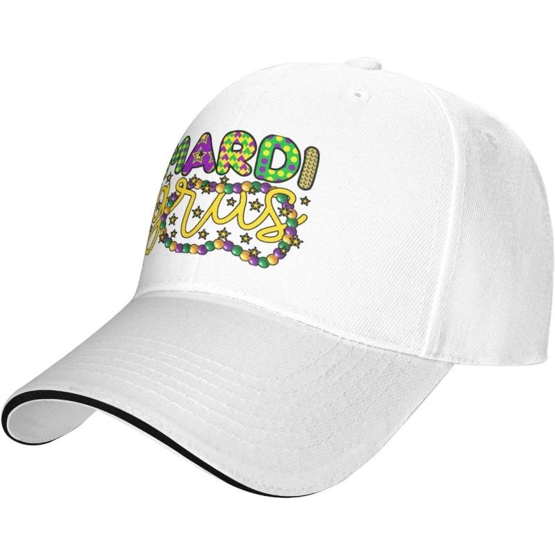 Mardi Gras Baseball Cap Polyester Casual Adjustable Curved Brim Hat for Adult Unisex