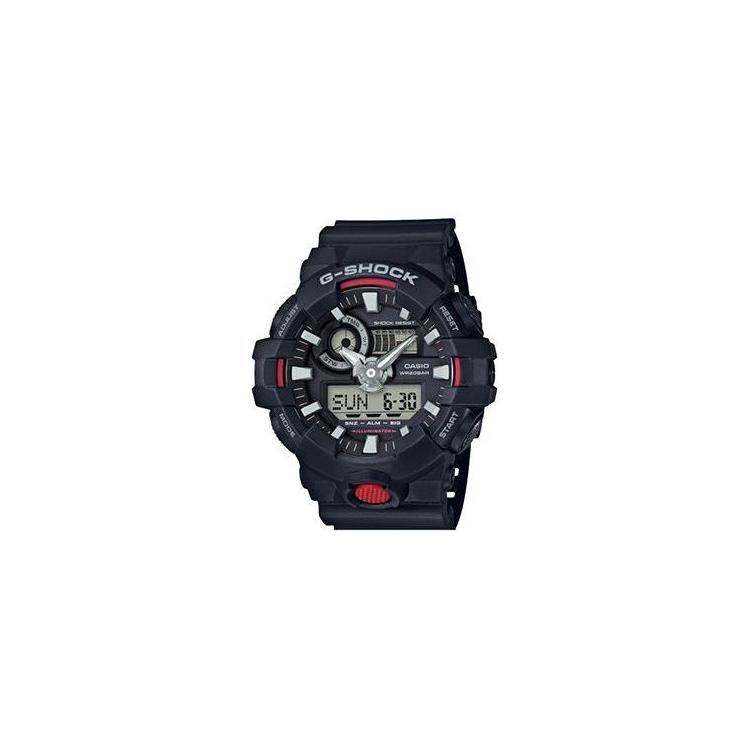 CASIO Men Liquid Crystal/Analog Dual Display Series 53.4mm Black Watch GA-700-1APRU GA-700-1APRU Black