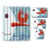 Christmas Shower Curtain Floor Mat Combination Four-Piece Set Bathroom Toilet Carpet Shower Room Mat Foot Mat