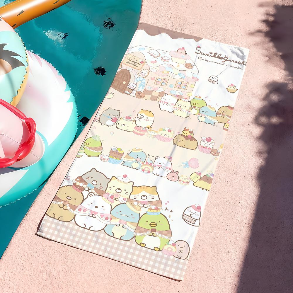 Cartoon S-Sumikko G-Gurashi Cute Towel Soft Pool Gift For Travel Gym Shower Camping Quick Dry Sports Large Beach Towels
