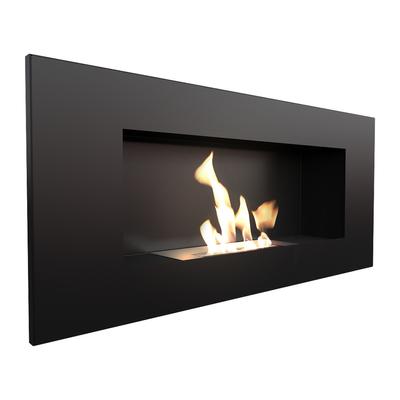 Wall Mounted Bioethanol Fireplace DELTA Black TÜV