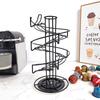 Nespresso Coffee Pod Holder, Coffee Pod Carousel Storage Organizer Stand (Capacity of 30 K Cup Pods) Wrought Iron Display Rack
