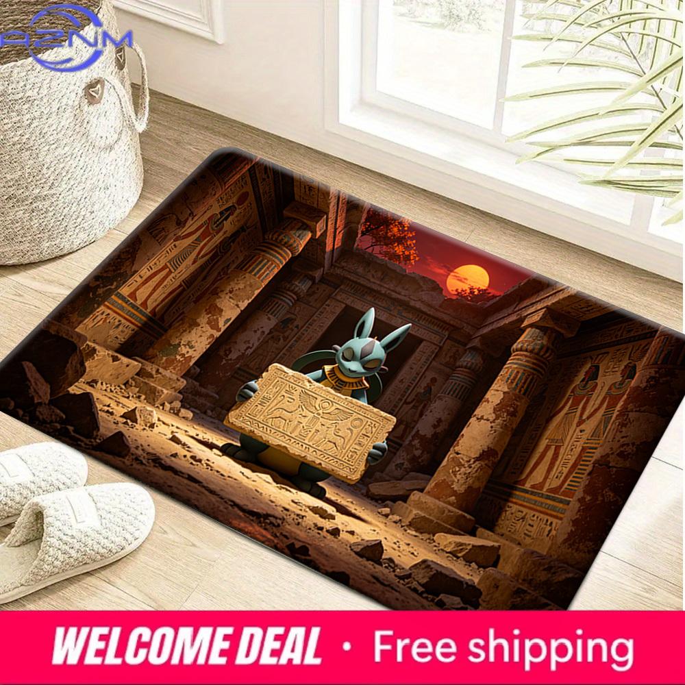 Lucario Ancient Egyptian Temple Non-Slip Doormat Soft Floor Mat 40cm x 60cm