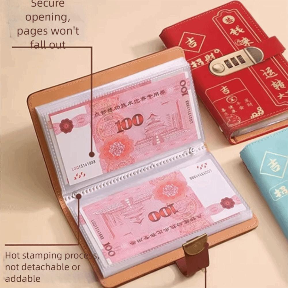 Large Capacity 100 Envelopes Money Saving Challeng PU Savings Challenges Book  for Couples