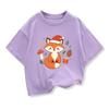 New Cute Cartoon Fox Printed Christmas Children's Gift T-shirt Summer Children's Short Sleeve Printed T-shirt  Kids Tops Clothes