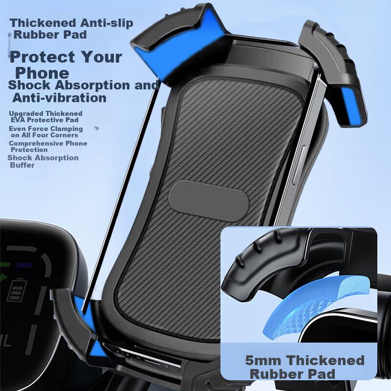 KOVOL Cycling Phone Mount for Bicycles, Electric Bikes, Mountain Bikes, E-Bikes, Motorcycles, Food , Shockproof Phone Holder