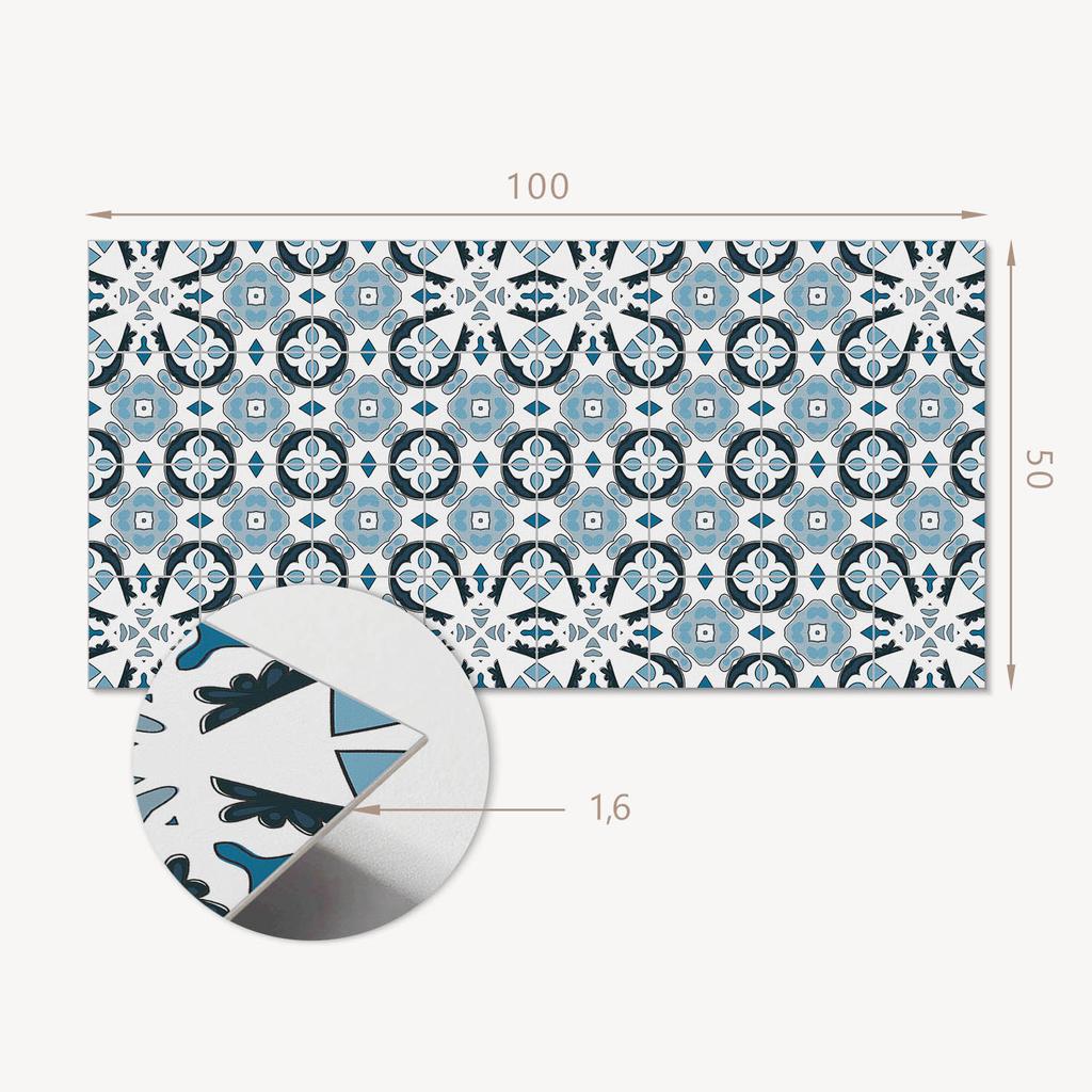 Naklejany Panel Dekoracyjny Do Szybkiej Odmiany Ściany 100X50 Cm Geometryczny Wzór Kafli