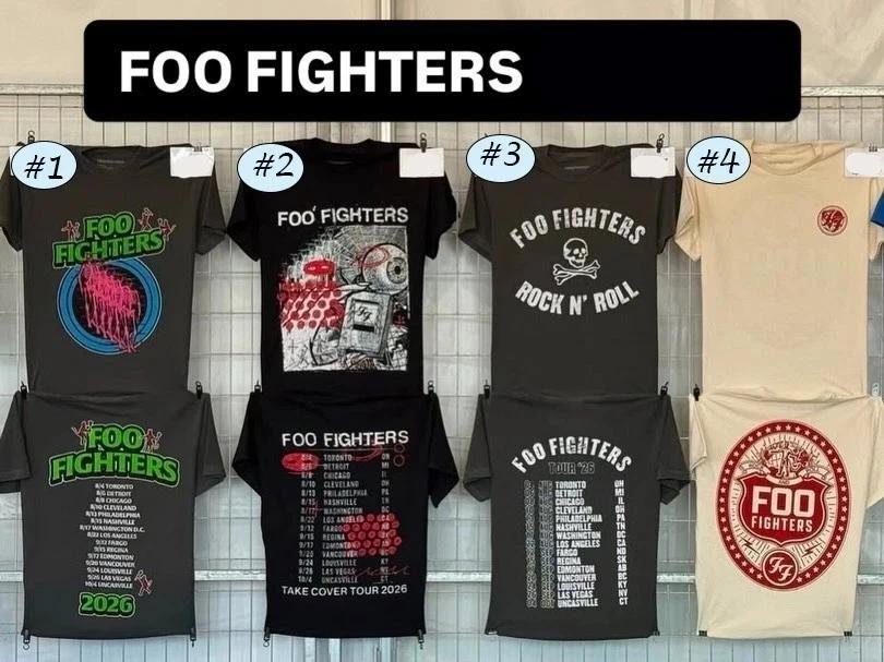 Foo Fighters Tour 2026 T shirt reprint