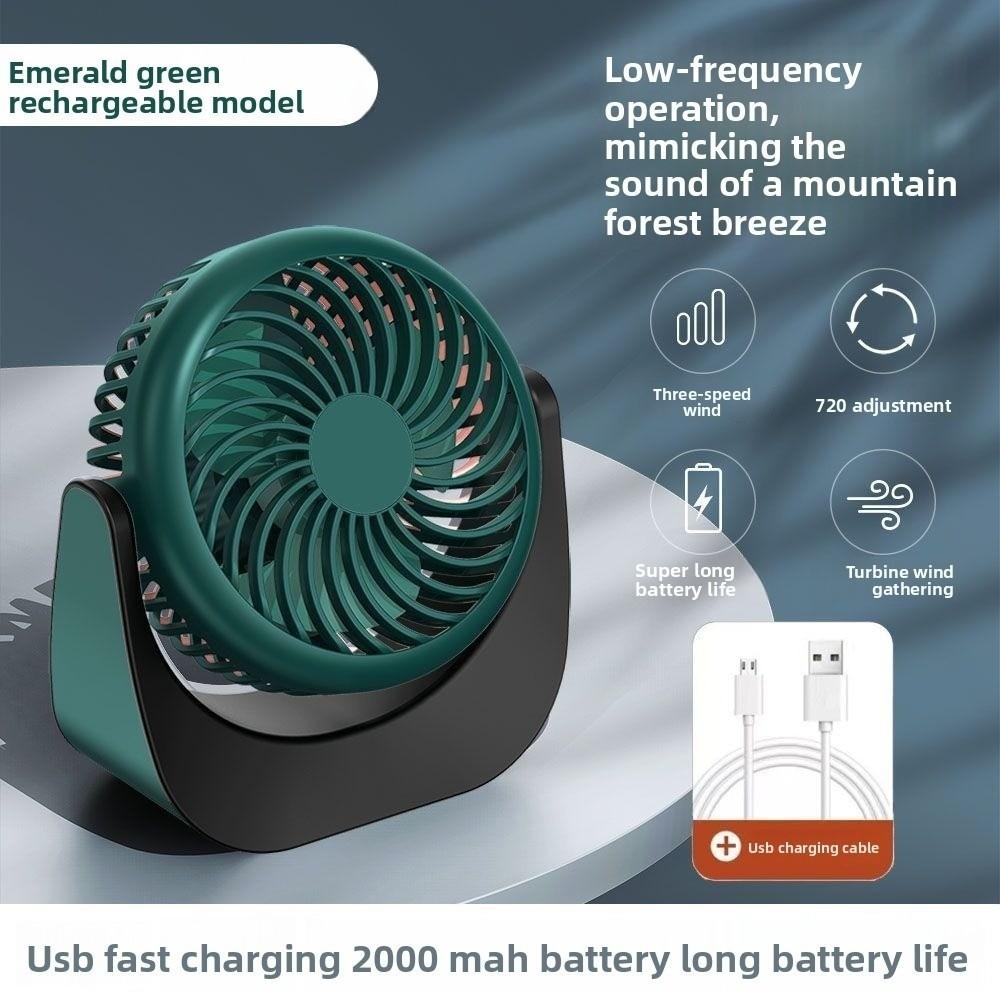Air Turbo Tech Mini Portable Desk Fan Energy-Saving USB Rechargeable Fan Outdoor