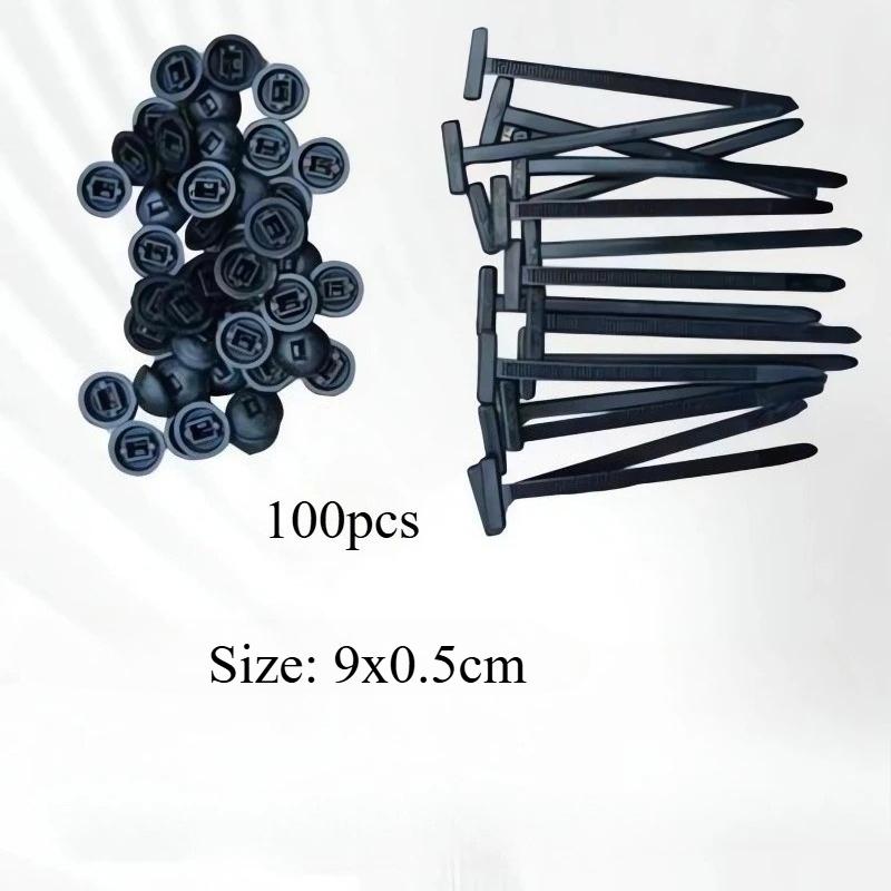 Nylon Electronic Zip Ties 100 Pcs Professional Self-Locking Cable Tie Straps Black UV Multi-Purpose Tie for Garden Fence Outside