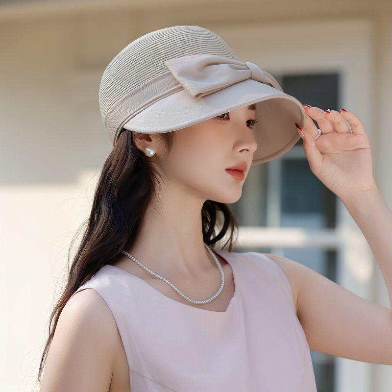Neuer Hut Damen Sommer Outdoor Atmungsaktiv Schleife Strohhut Sonnenschutz Sonnenhut Lässiger Sonnenhut