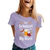 Oktoberfest Letter Print T-Shirt for Men Women, Casual Short Sleeve Tee