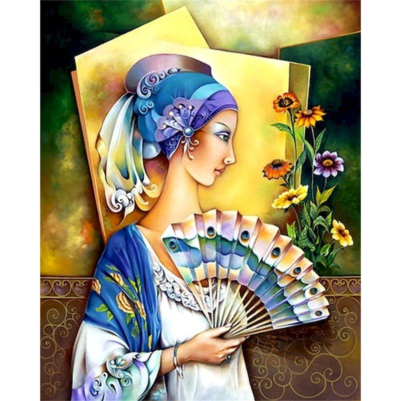 

5d алмазные наборы для рисования портрет женщины Алмазная вышивка мозаика картина из страз украшение дома Full Round 20x30CM