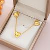 Korean-Style Glossy Heart Earring & Necklace Set for Women: Fresh, Fashionable, and Versatile