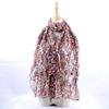 Lightweight Chiffon Scarf With Floral Print Elastic Edge Wrap Shawl Women Sun Protection Accessory Fashionable Office Wear