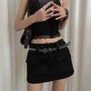 Adjustable PU Leather Belt Y2K Waist Belt Personality Rivet Waistband  Men