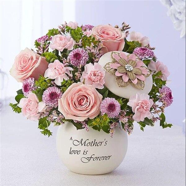 5D DIY Diamond Painting Flower Vase Cross Stitch Full Round Drill Diamond Embroidery Mosaic Picture of Rhinestones Decor Gift