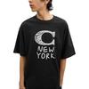 Coach SS24 Letter Print Cotton Crew Neck Short Sleeve T-Shirt Men Tops Black CM820-BLK