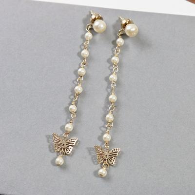 2024 New Hot Brand Vintage Earrings for Women Luxury Jewelry Pearl Butterfly Designer Eardrop Fashion Lady Party Stud Earrings
