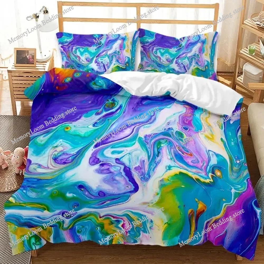 Marble Duvet Cover Set Tie Dye Modern Art Abstract Twin Bedding Set Double Queen King Microfiber Comforter 3D Print Quilt Cover