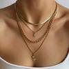 Multilayer European Light Luxury Diamond Inlaid Alloy Pendant Necklace For Women