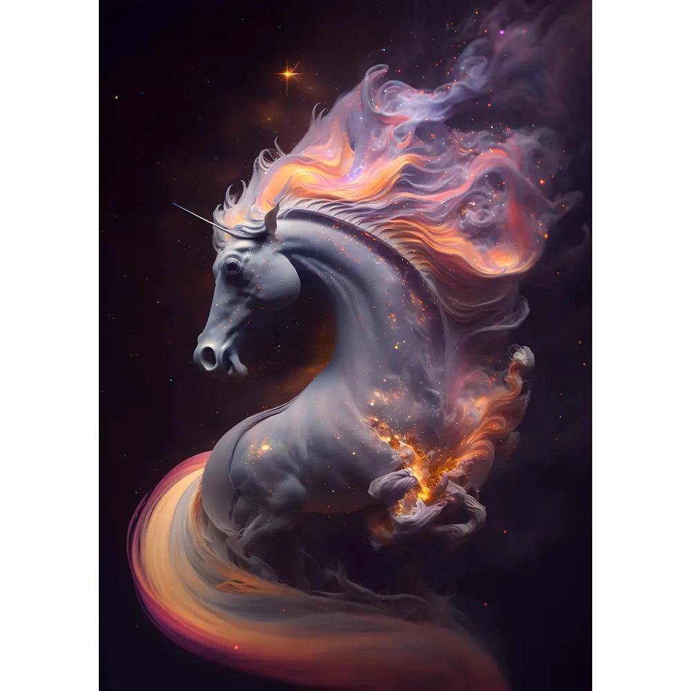 Mistero Colorato Creatività Cavallo Poster Nuvola Cosmica Stampe Moderne Pittura su Tela Arte da Parete Immagini Decorazioni Soggiorno Casa
