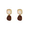 2025 New Geometric Fashion Women's Earrings, Niche High-end Setting with Red Gemstone Stud Earrings, Versatile Earrings for Women