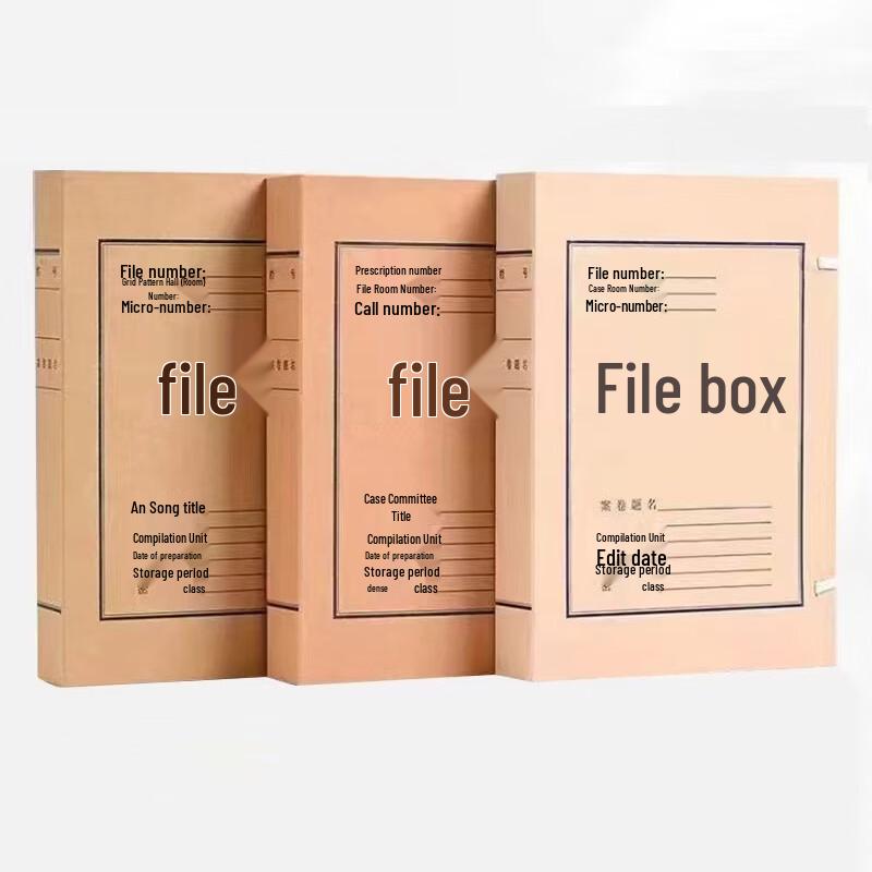 Langxi Kraft Paper Archive Box (Pack of 10)