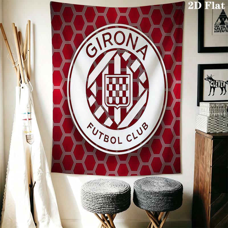 Girona FC poster Wall Hanging Printed Fabric Blanket Decorative Tapestries for Bedroom Living Room Home Decor