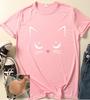 2024 Summer Cat Girl Printed Short Sleeve T-shirt - Casual, Loose Fit Fashion.