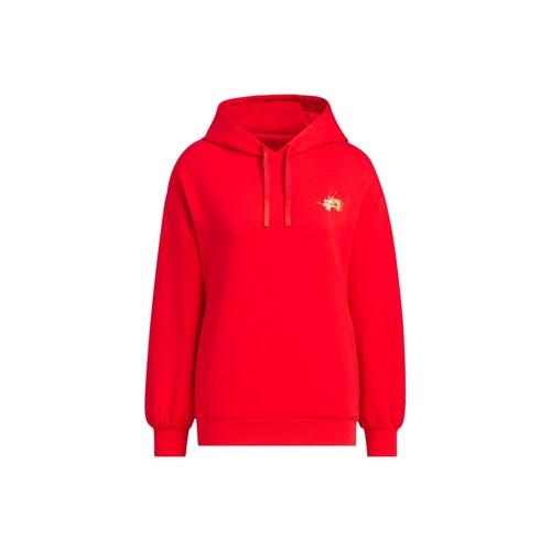 adidas Dragon Pattern Embroidered Sports Casual Hoodie for Women, Light Scarlet XL алый