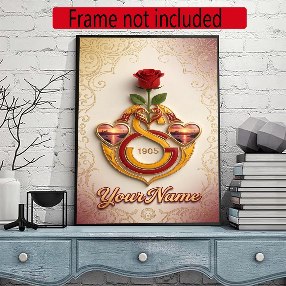 Galatasaray Customize Text Diamond Painting Round Diamond Mosaic Suitable For Beginners Diamond Painting Rhinestones Gift Frameless