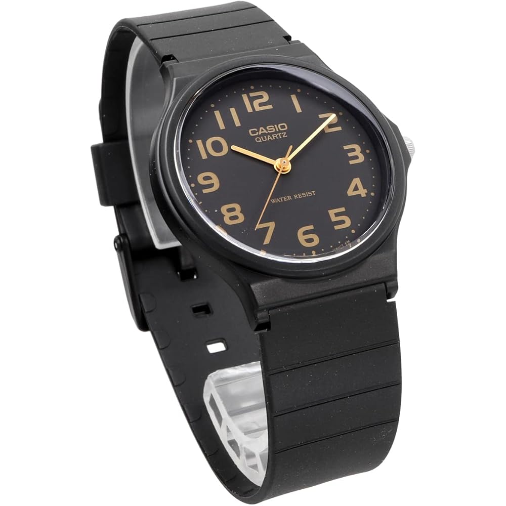 [Casio] CASIO Analog Watch, Cheap Casio MQ-24-1B2L, Urethane Strap, Unisex, Black & Gold Arabic N...