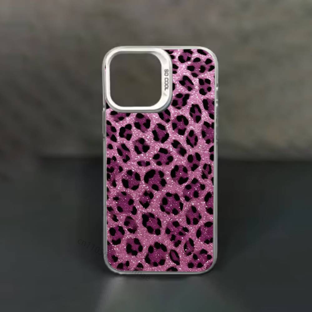 Coque de téléphone cool Tigre Rose Léopard Pour iPhone 17,16,15,14,13,12,11,Pro,Max,Plus,Mini,X,XS,XR,8,S,SE Coque Noire Souple