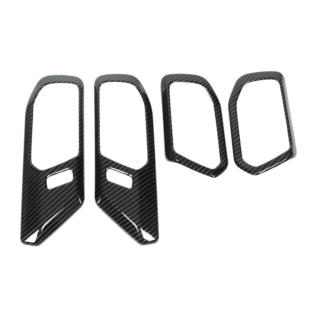 Carbon Fiber Style Inner Door Handle Decoration Cover Trim Replacement for Ford Bronco 2021 Up