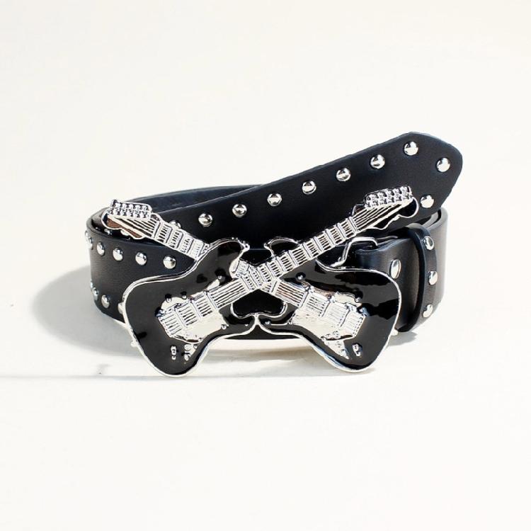Unisex Gothicism Leather Belt Comfortable Elastic Waist Belt Stretchable Belt for Music Festivals