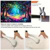 Magical Forest with Neon Background Cloth Psychedelic Plant Wall Hanging Bedroom Living Room Background