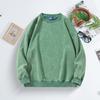 Unisex Spring Fall Top Distressed Design Cotton O Neck Solid Color with Elastic Cuffs And Hem Loose Pullover Lady Men Sweatshirt for Vacation Work And