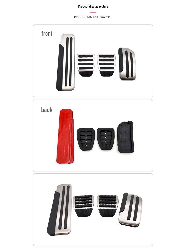 Non-Slip Decorative Pedals for Nissan Sunny/Sylphy: Throttle, Brake & Rest
