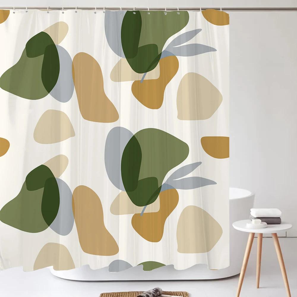 Minimalist Style Shower Curtain with Hooks  Sleek Decor for All Bathroom Types, Reinforced Eyelets & Easy To Clean