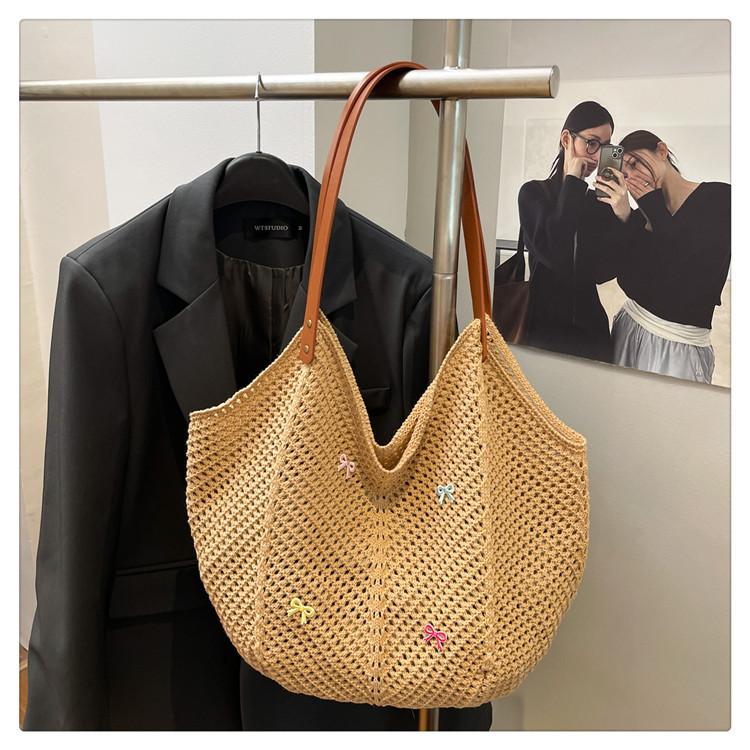 

summer new lazy woven bag women s high-value tote bag fashionable large-capacity beach bag хаки