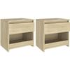 VidaXL Bedside Tables 2 Pcs Sonoma Oak 40x30x39 Cm Particleboard 803450