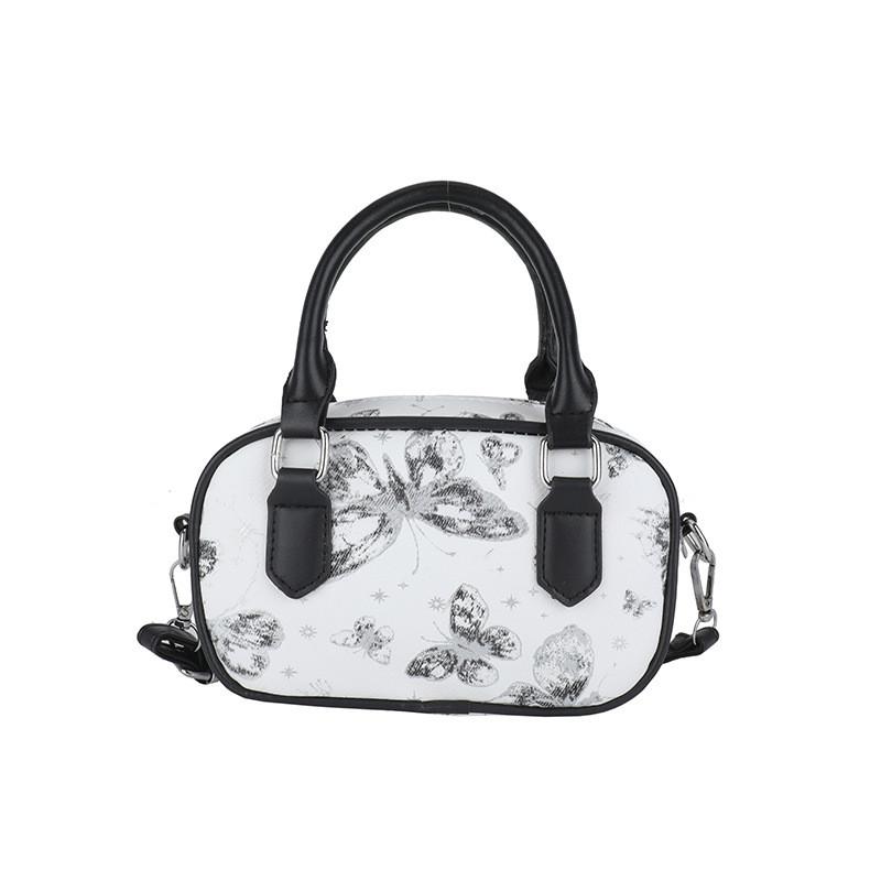 Trendy Butterfly Pattern Tote Bag Elegant Pu Construction Stylish Shoulder Bag For Women