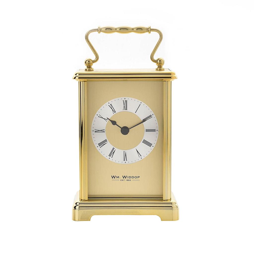 Wm.Widdop Carriage Clock - 2 tone gilt dial